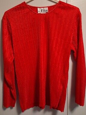 N Touch Women's Red Crewneck Sweater